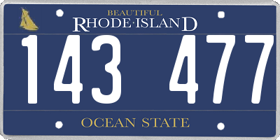 RI license plate 143477