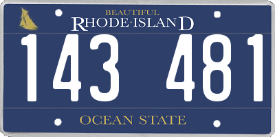 RI license plate 143481