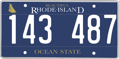 RI license plate 143487