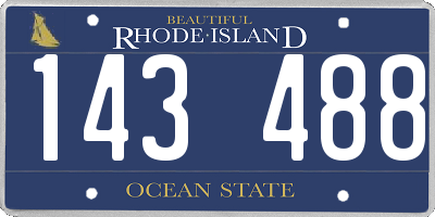 RI license plate 143488