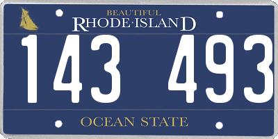 RI license plate 143493