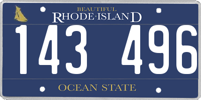 RI license plate 143496