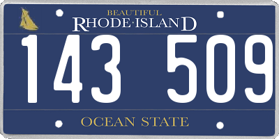 RI license plate 143509