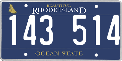 RI license plate 143514