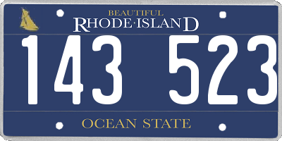 RI license plate 143523