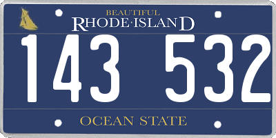 RI license plate 143532