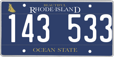 RI license plate 143533