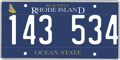 RI license plate 143534