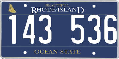 RI license plate 143536
