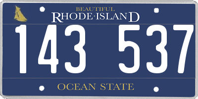 RI license plate 143537