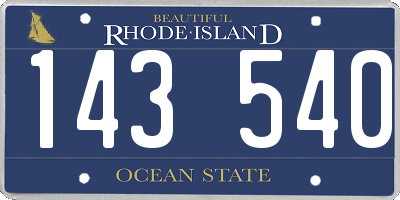 RI license plate 143540