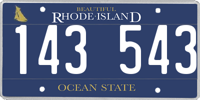 RI license plate 143543