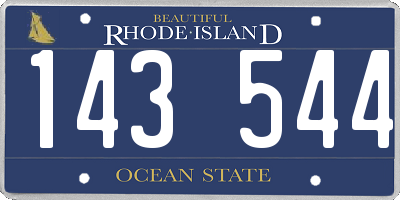 RI license plate 143544