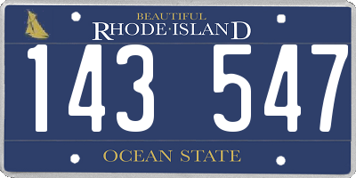RI license plate 143547