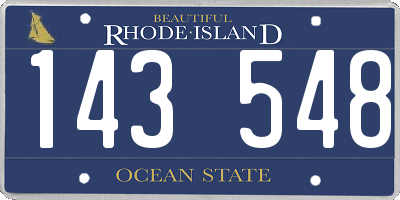 RI license plate 143548