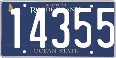 RI license plate 14355