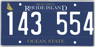RI license plate 143554