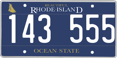 RI license plate 143555