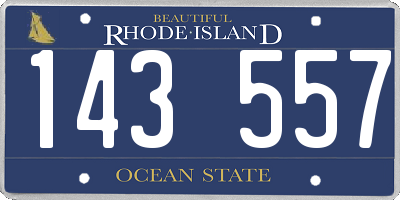 RI license plate 143557