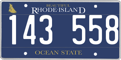 RI license plate 143558