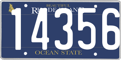 RI license plate 14356