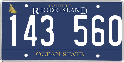 RI license plate 143560
