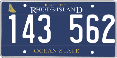 RI license plate 143562