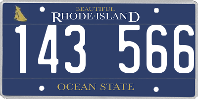 RI license plate 143566