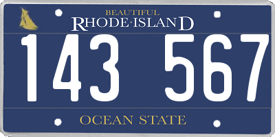 RI license plate 143567