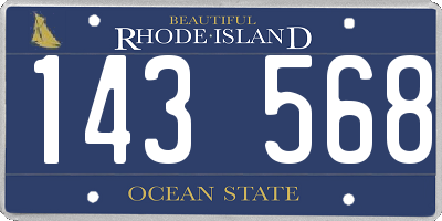 RI license plate 143568