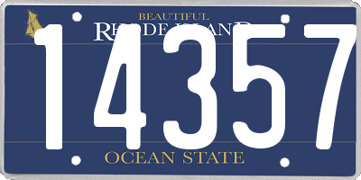 RI license plate 14357