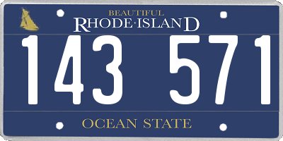 RI license plate 143571