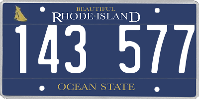 RI license plate 143577