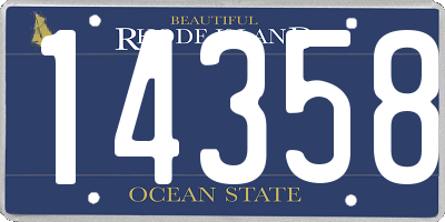 RI license plate 14358