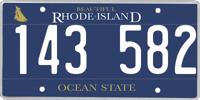 RI license plate 143582