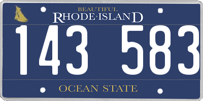 RI license plate 143583