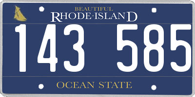 RI license plate 143585