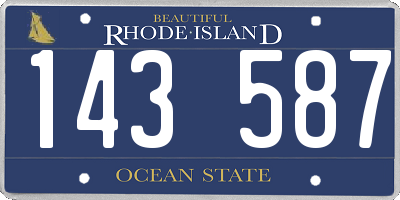 RI license plate 143587