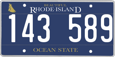 RI license plate 143589
