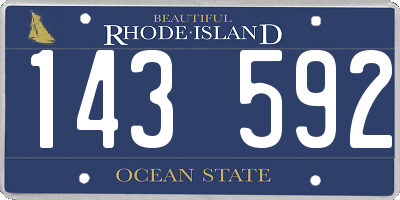 RI license plate 143592