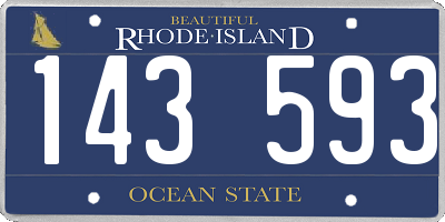 RI license plate 143593