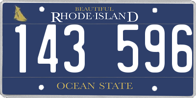 RI license plate 143596