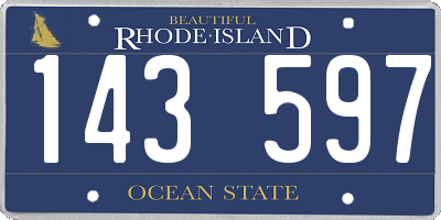 RI license plate 143597