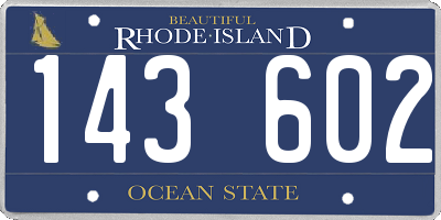 RI license plate 143602
