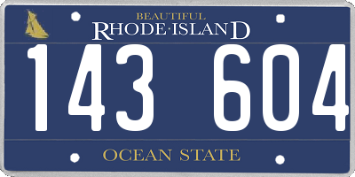 RI license plate 143604