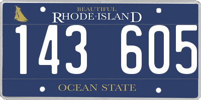 RI license plate 143605