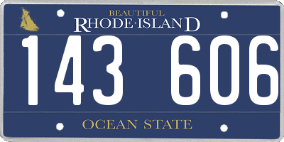 RI license plate 143606