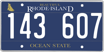 RI license plate 143607