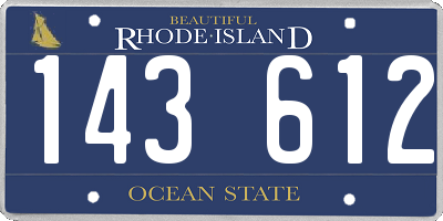 RI license plate 143612