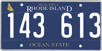 RI license plate 143613